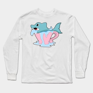 Dolphin with Cup of Water Long Sleeve T-Shirt